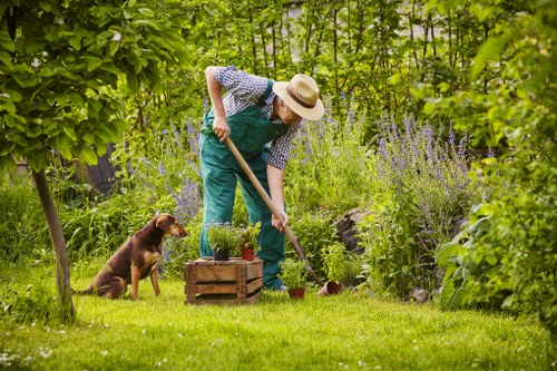 Installing a French drain to improve garden drainage in Sutton