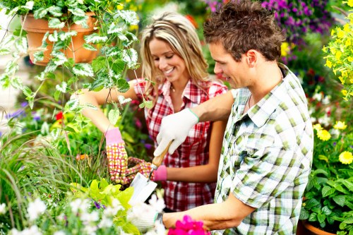 Local Sutton garden landscaping with hard landscaping and soft planting features